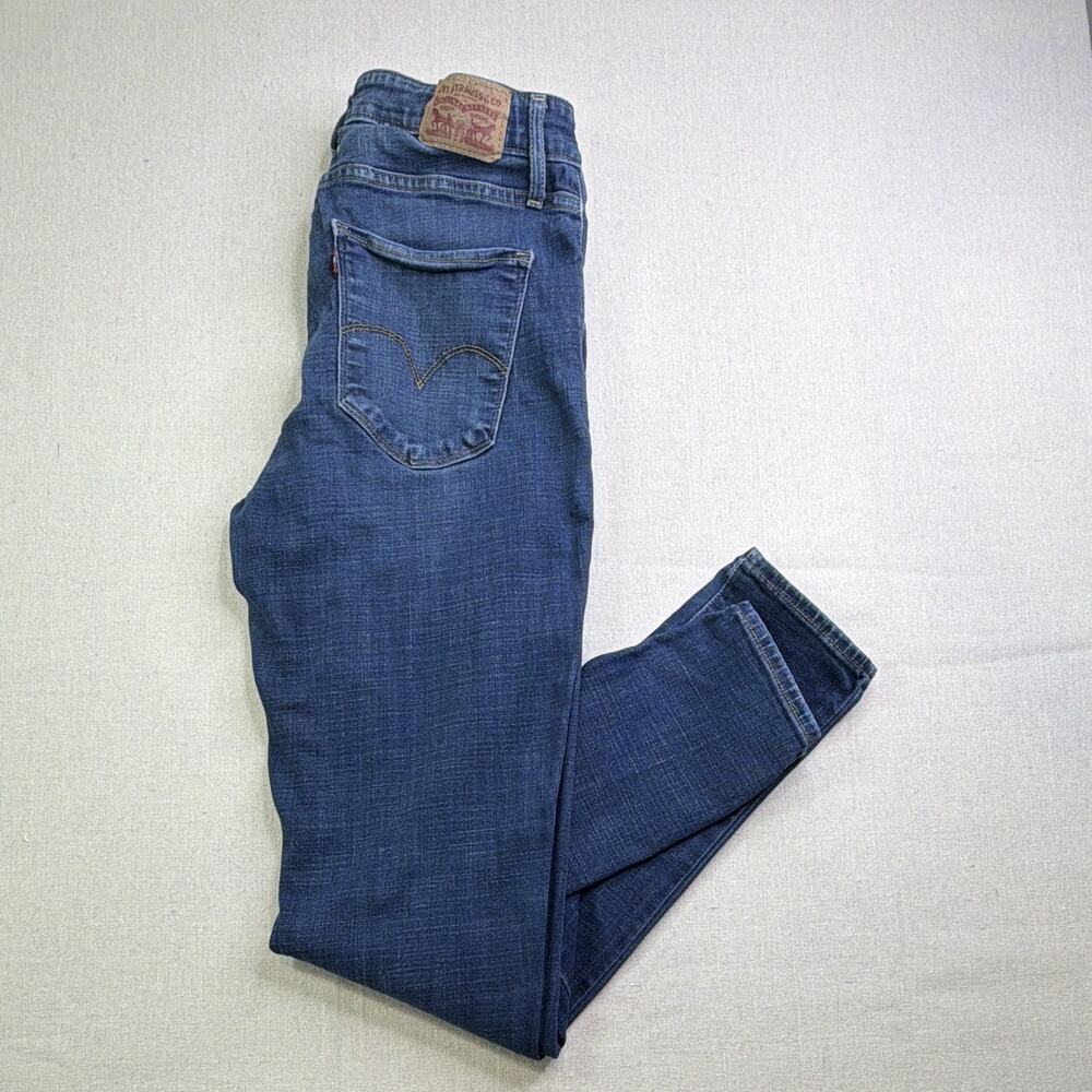 Levi's Women's Blue Denim 721 High Rise Skinny 5-Pocket Styling Jeans - 28x32